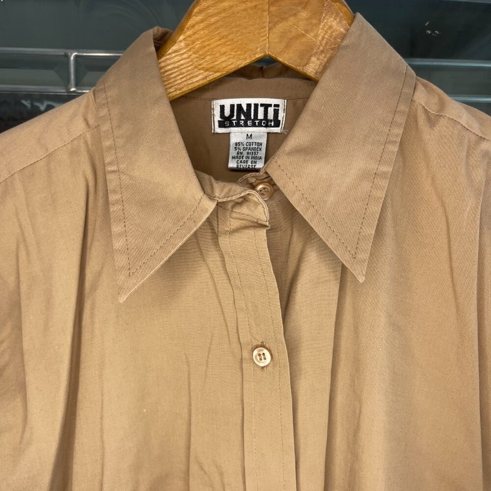 Uniti Stretch Sz M Brown Long Sleeve Form Fitting